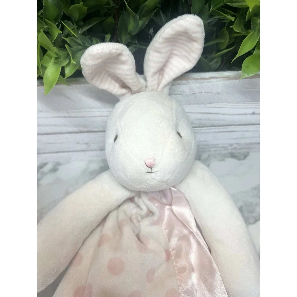 Bunnies By The Bay Carrots Pink Polka Dot Security Blanket Lovey Plush Toy